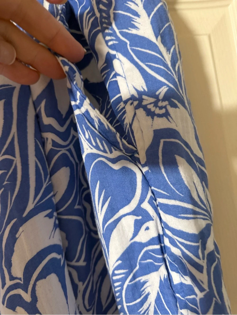 Old Navy Blue & White Floral Lounge Shorts with Drawstring